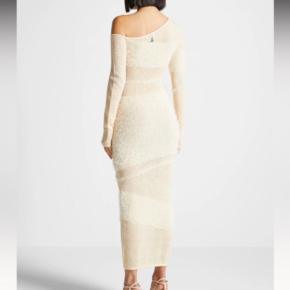 Manière De Voir Off Shoulder Knitted Coquette Maxi Holiday Dress - Picture 3 of 9